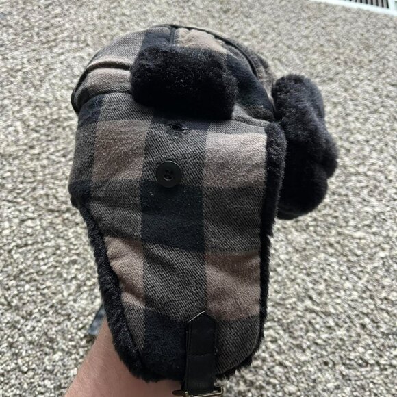 Peter Grimm Hat, Womens One Size Black Faux Fur Lined Bomber Hat, Cotton Lining - Picture 2 of 7